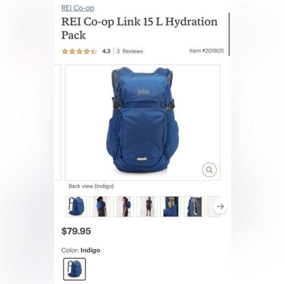 REI LINK HYDRO 15L / 2L BLADDER - DAY PACK, BACKPACK, BAG - Picture 10 of 10